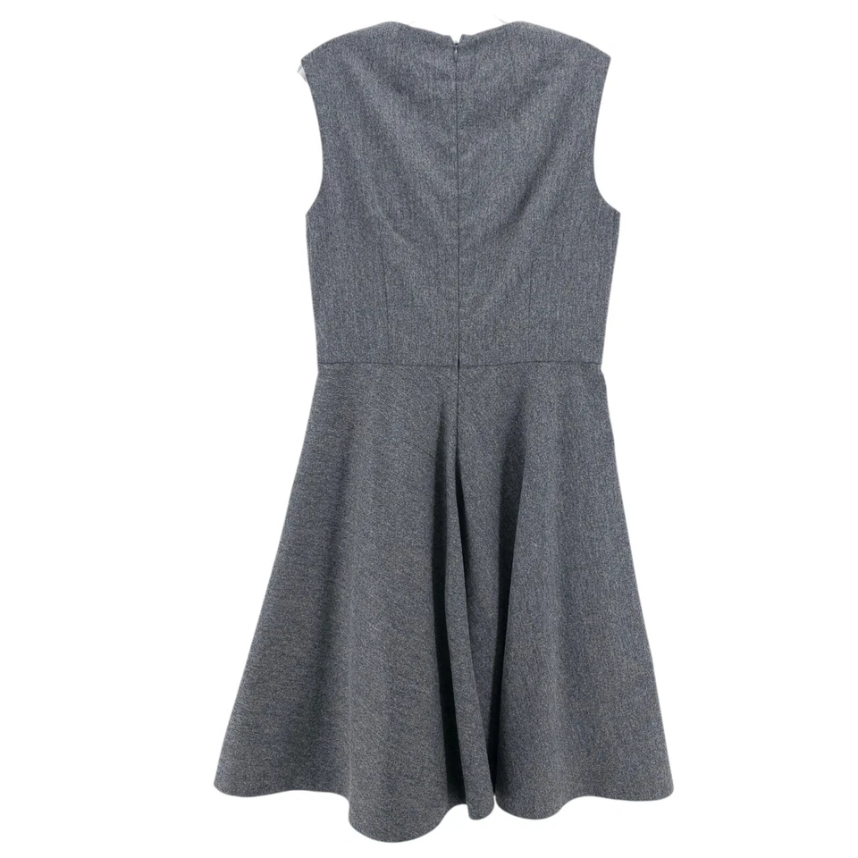 Vestido JIL SANDER Azul Marino Mezcla de Lana Gris Ajuste y Acampanado Usado en Excelente Condición Talla 42 - EE. UU. Talla 12 Foto 3 de 4