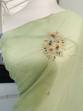 Vintage Retro, sch&ouml;ner handbestickter, Sonderanfertigung, klassischer 70er Jahre Sari.
