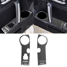 4Pcs Carbon Fiber Door Armrest Panel Cover Trim For Mazda MX-5 Miata 2009-2015