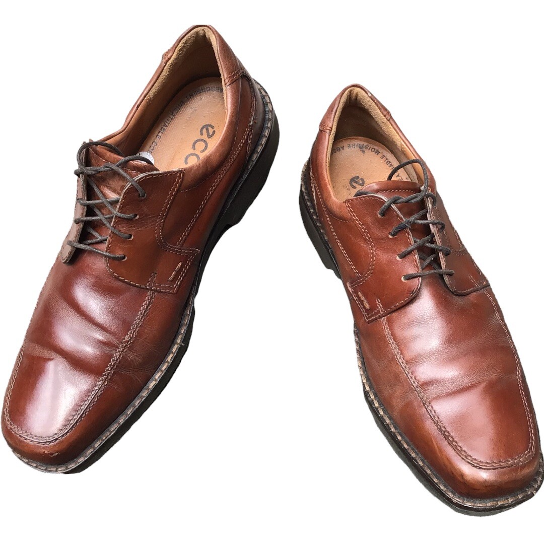 ECCO Men’s Brown Leather Oxford Shoes, Size EU 45, Go… Gem