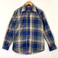 Burberry Plaid Long Sleeve Button Up Shirt Mens Small Made USA Vintage Cotton