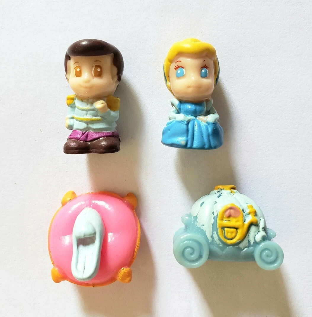 SQUINKIES FIGURE SET #6 - CINDERELLA PRINCE CHARMING GLASS SLIPPER 