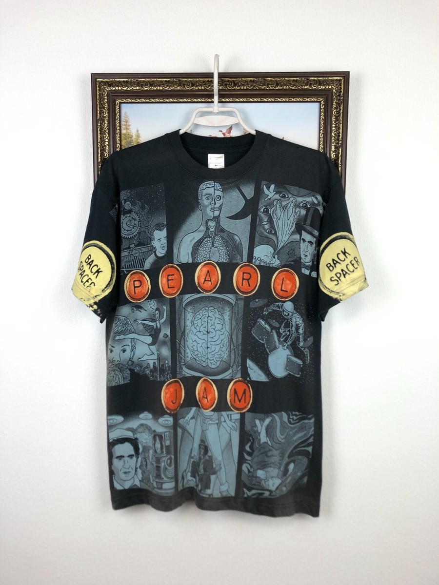 Vintage Pearl Jam PEARL JAM Backspaces Band Shirt Over Print Mens