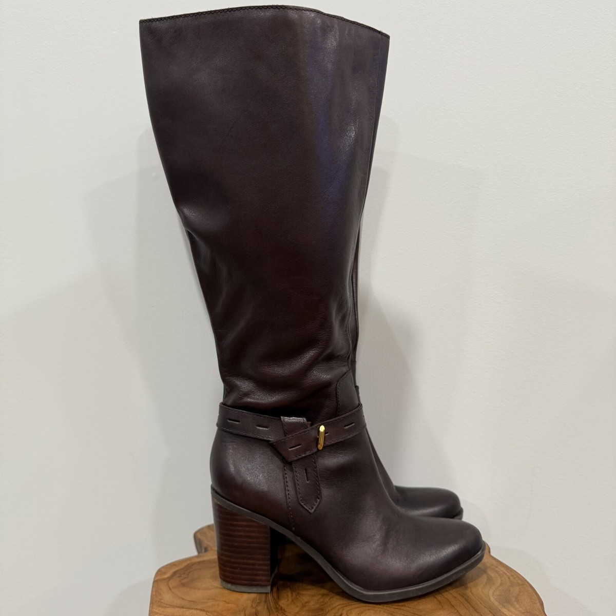 Naturalizer Kamora Wide Calf High Shaft Boots Brown Chocolate