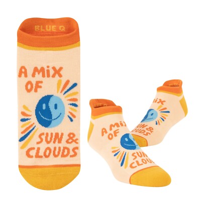 Blue Q Sun & Clouds Sneaker Socken S/M lustig