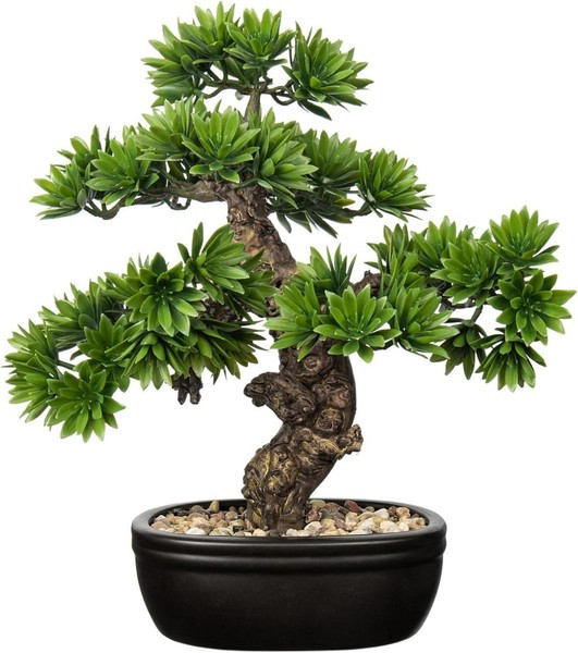 Kunstbonsai Kunstpflanze Bonsaibaum Topf Deko 40Cm Bad BüRo Fensterbank-image