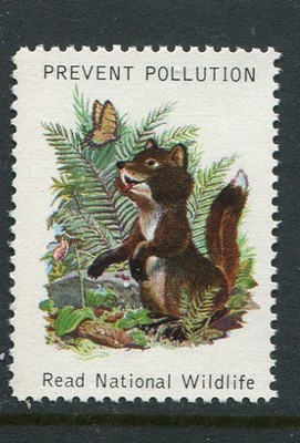 Prevent Pollution Read National Wildlife Seal Reklamemarke Poster Stamp