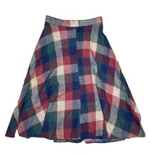 Wrangler Western Women  s Vtg Cowgirl Red Green Wool Tartan Skirt Square Dance Sm