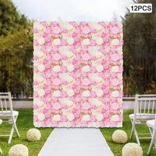 12PCS 15 15in Artificial 3D Flower Wall Panel Wedding Backdrop Wall Decor Pink
