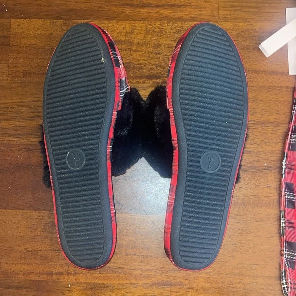 Zapatillas de mujer Victoria’s Secret rojas a cuadros con bolsa para el polvo. Grande 9/10.  Foto 4 de 4