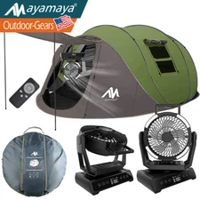 4-6 Person Outdoor Instant Camping Tent & Portable Outdoor LED Light Lantern Fan