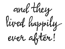Lived Happily Ever After Text NORTHWOODS Wood Mounted Rubber Stamp NEW B10442