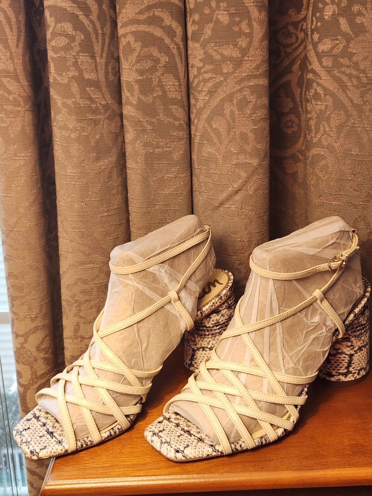 Sam Edelman Daffodil Ivory Python Strappy Sandals… - image 3