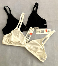 2 DKNY sz S Wireless Wire-free Bras Black White style 461110 stretch cotton