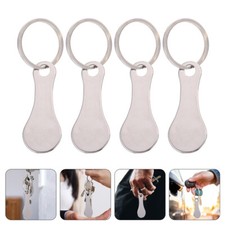 4Pcs Key Rings Shopping Trolley Tokens Key keychain Stainless Steel Removers US