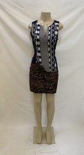 Anthropologie Size ? Navy Blue Tribal/Floral Sleeveless Sheath Dress