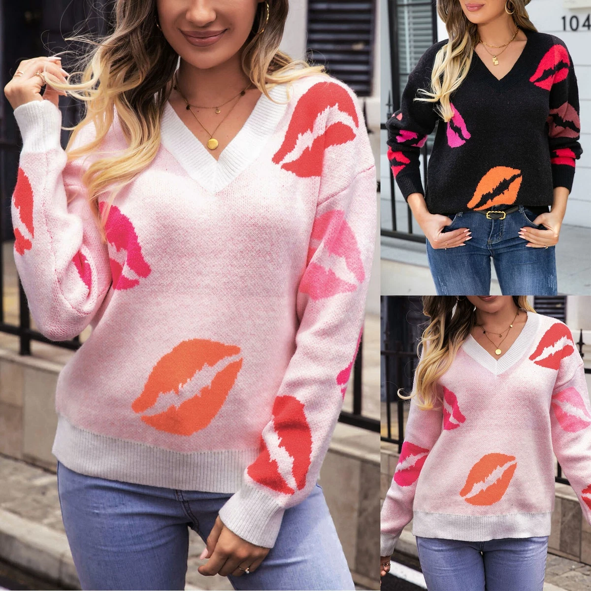 Lip print shop jumper