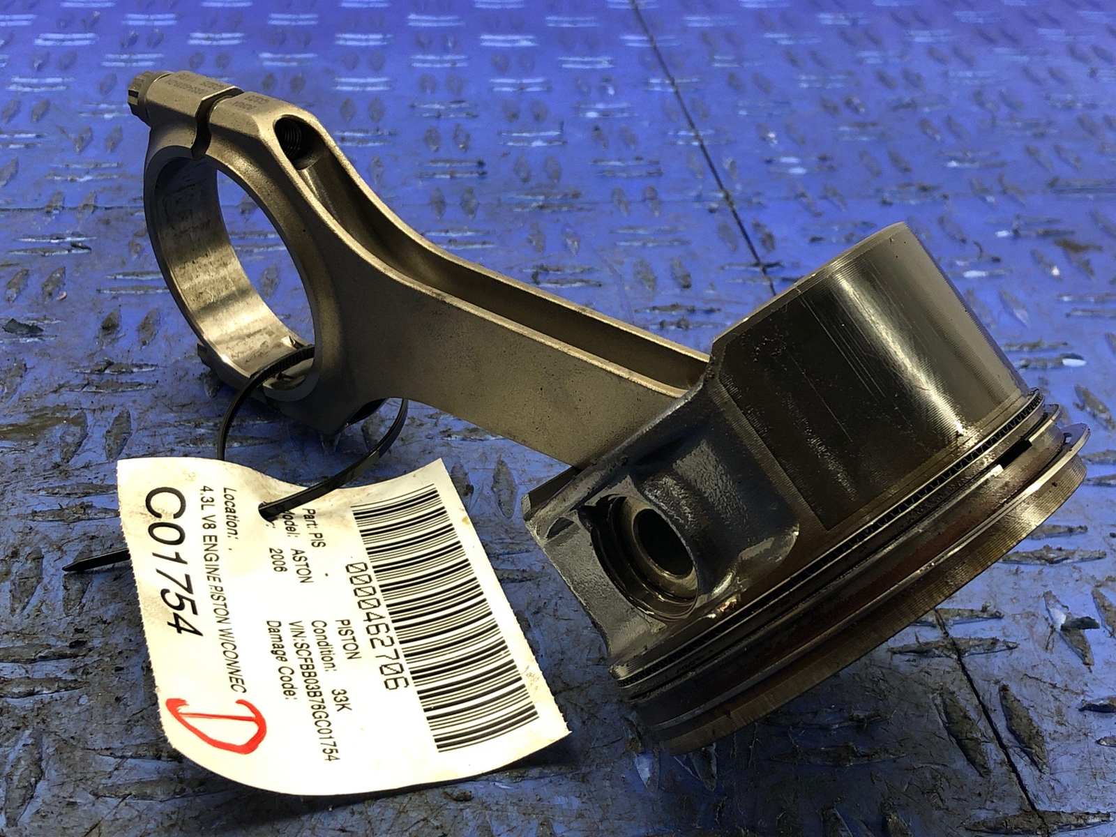 2006-2018 ASTON MARTIN VANTAGE V8 4.3L V8 ENGINE PISTON W/CONNECTION ROD OEM