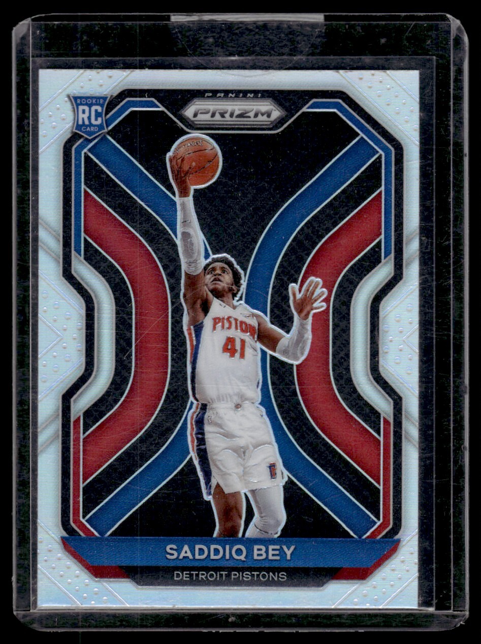 Saddiq Bey 2020-21 Panini Prizm Silver RC #284 Detroit Pistons Rookie Card