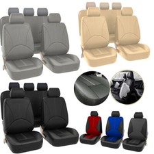 Pu Leather 5 Seaters Car Seat Covers 2 Row Full Set Cushion For Auto Suv Van