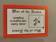 PERSPECTIVE Time Line Game 1992 card used WAR OF ROSES World History free ship