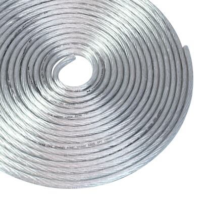15ft 8GA Gauge Car Battery Power Cable Ground Wire Tined OFC Copper Clear Silver