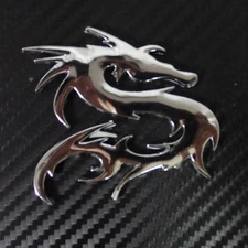 Car Badge LEFT Dragon ABS Chrome Motorcycle Trunk  Rear side Emblem Sticker