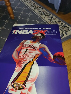 NBA 2k21 Promotional Display Poster PS5 Zion 48