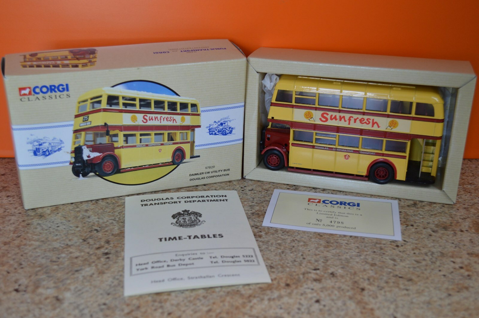Corgi Classics No 97829 - DAIMLER CW UTILITY BUS DOUGLAS CORPORATION - SUNFRESH