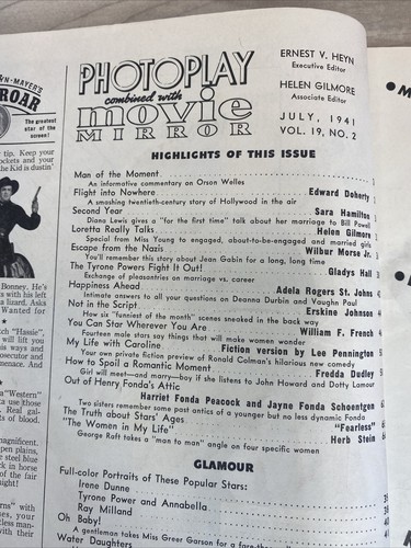 2 Photoplay 1941 Magazines March Vol 18 #4 Ginger Rogers; July Vol 19 #2 Lamour - Picture 19 of 21