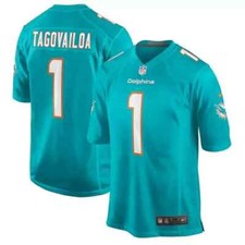 Tua Tagovailoa Miami Dolphins Nike Game Player Jersey Men's 2024 Aqua #1 New