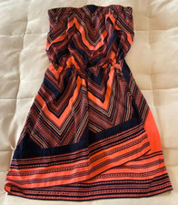 EXPRESS Women's Multicolor Sleeveless Polyester Tube Top Dress Size XS