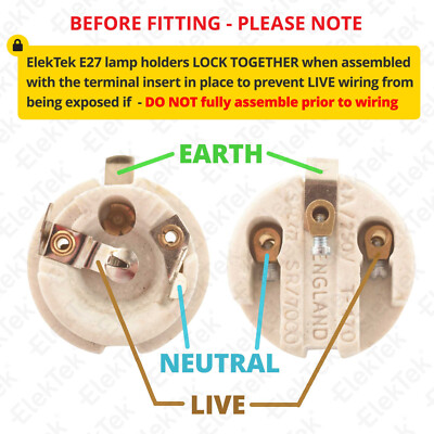 ElekTek E27 Batten Base Edison ES Light Lamp Bulb Holder - Foto 13