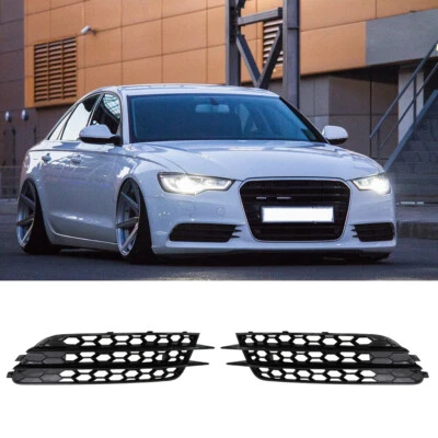 für Audi A6 4G C7 11-14 Front Stoßstange Nebelscheinwerfer Gitter LINKS + RECHTS - Bild 1 von 4