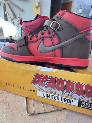 Rare Custom Bullairs Air Jordan High Deadpool Battle Damaged