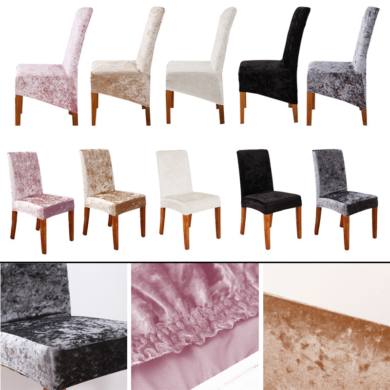 Velvet Dining Chair Seat Covers Spandex Slip Banquet Home