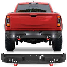 Steel Rear Bumper with LED Lights &Sensor Holes For 2021-2025 Dodge Ram 1500 TRX