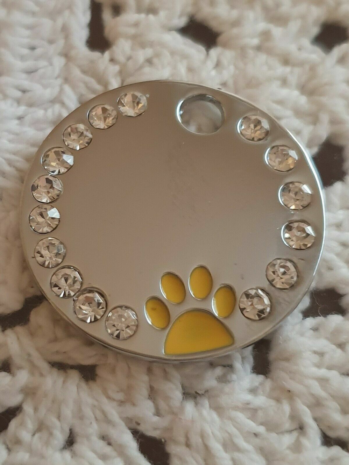 Personalised Diamonds ENGRAVING Dog ID Cat ID Name Bling Tag Puppy Pet