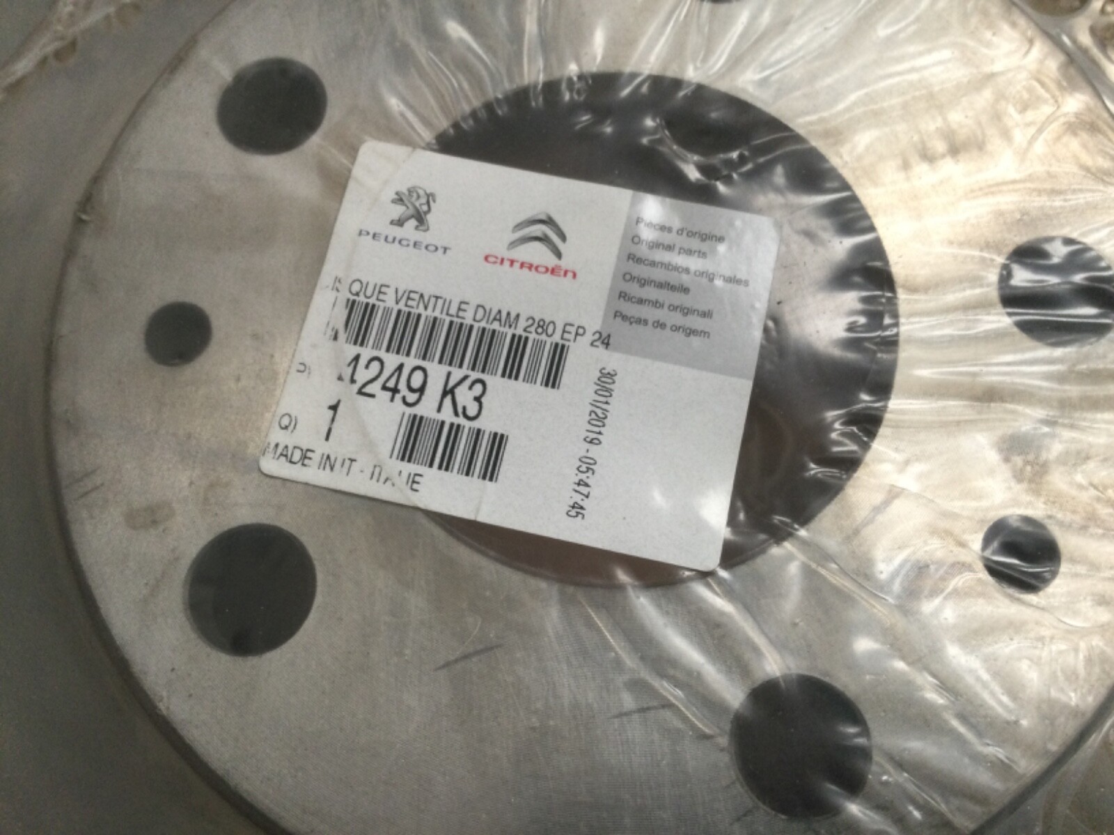 GENUINE NEW OEM PEUGEOT BOXER CITROEN RELAY FRONT VENTED DISC 280mm 4249K3