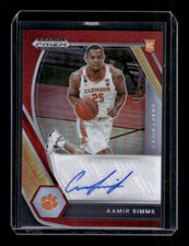 2021-22 Panini Prizm Draft Picks Draft Picks Auto Prizms Red 15 Aamir Simms /199