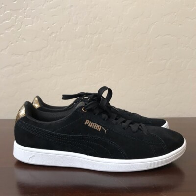 Puma Womens Vikky AOS Metallic Sneaker Shoes Black 368338-01 Low