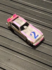 Vintage Tyco Curvehugger Pinto Funny Car Chrome & Pink HO Slot Car Running
