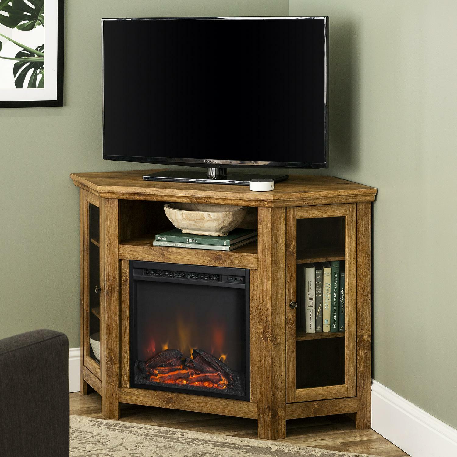Corner TV Stand Electric Fireplace for TVs up to 55 Inches Heater Living  Room | eBay