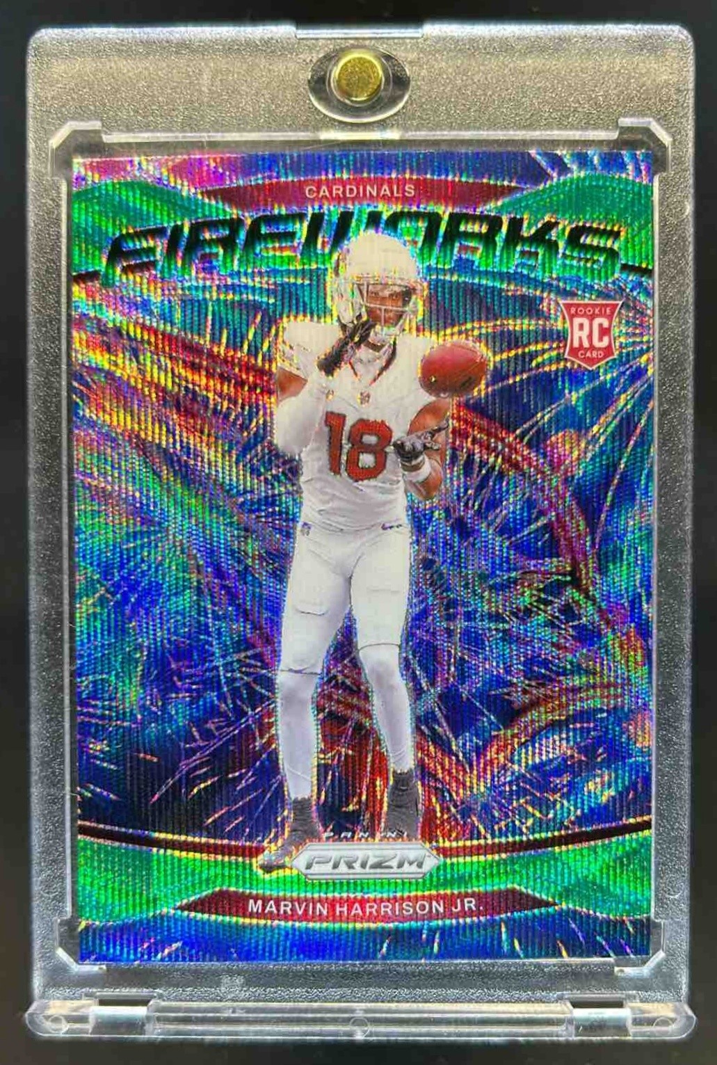 2024 Prizm Marvin Harrison Jr. Fireworks RC Green Wave #20 Cardinals
