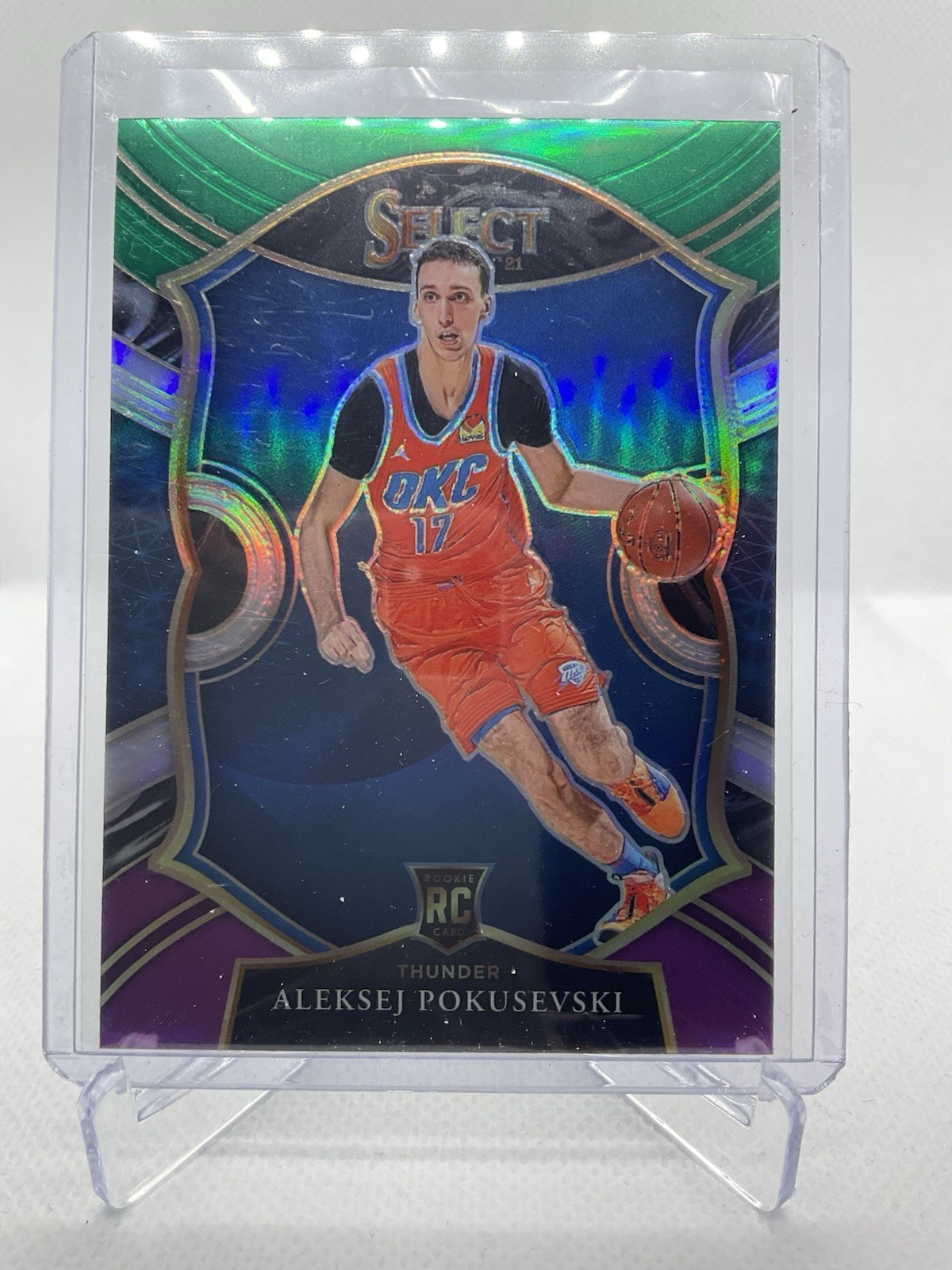2020-21 Select, Green White And Purple Prizm, Aleksej Pokusevski, #77