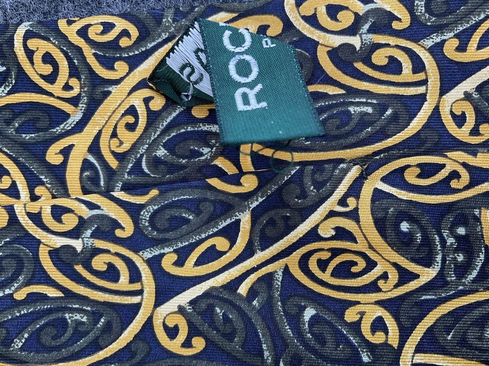 ROCHAS PARIS men’s Silk Vintage Tie  W A Geometric Baroque Print M.i.france GC image 6