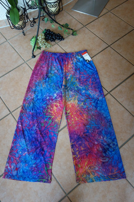 MAGNA Ausbrenner 3D Marlene Hose 52 54 NEU blau pink bunt Stretch LAGENLOOK