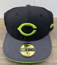 Cincinnati Reds New Era 59Fifty Hat Fitted 7 1/8 Black Green Gray Cap