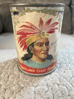 Maryland Chief Choice Peas Vegetable Can (Graphic Indian) Baltimore Maryland