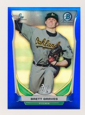 BRETT GRAVES ⚾ 2014 Bowman Chrome Draft Blue Refractor #CDP73 Athletics #/399
